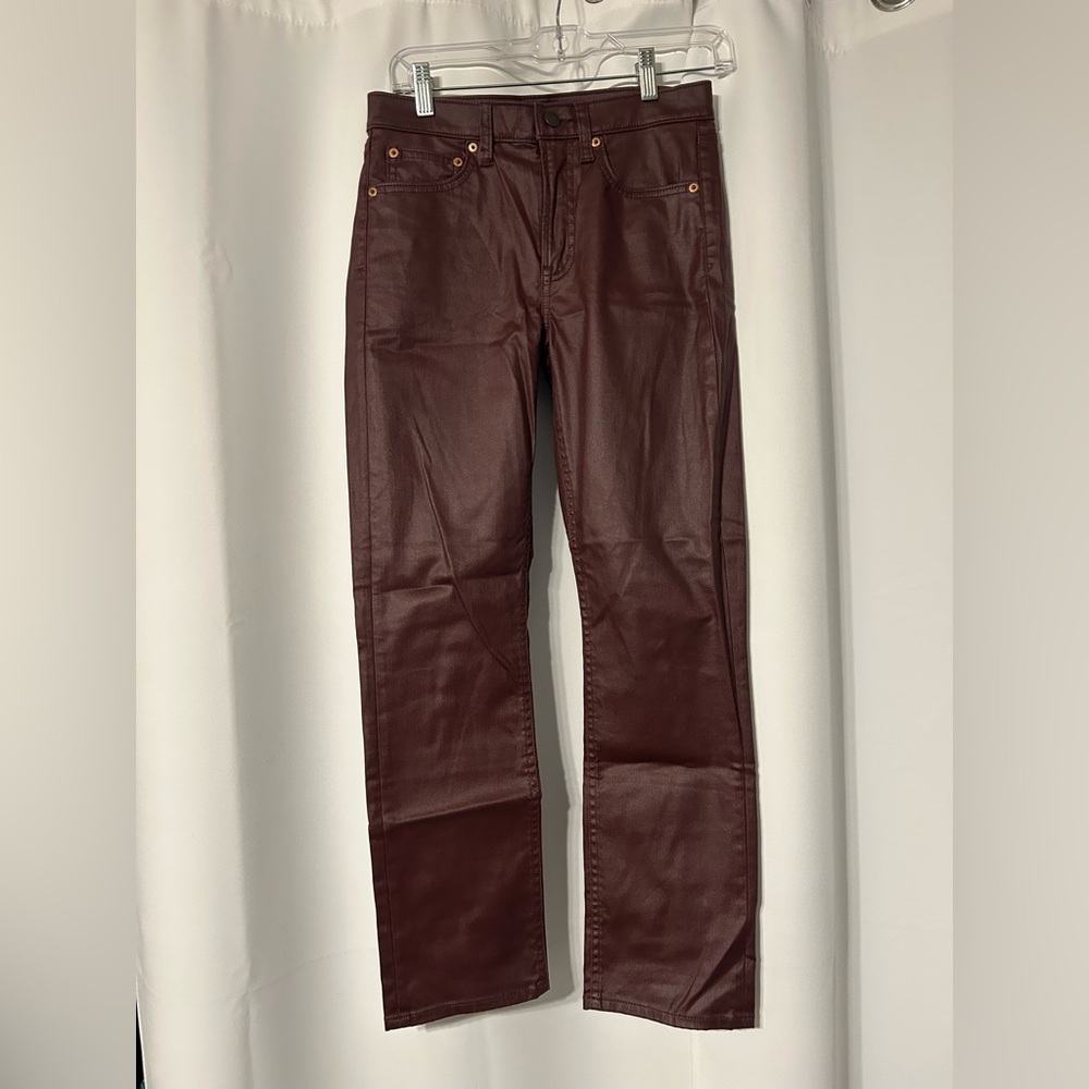NWOT Burgundy faux-Leather Pants
